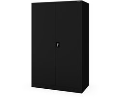 JAN NOWAK - Metalen Kantoorkast JAN II Diepte 60 cm - Opbergkast - Kast met 2 afsluitbare deuren - Zwart