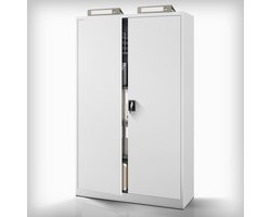 JAN NOWAK - Metalen kantoorkast JAN II - Opbergkast met 2 deuren en slot - Grijs