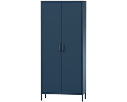 JAN NOWAK - Metalen Kledingkast FLAVIO - Smalle Opbergkast met 2 deuren - Marineblauw