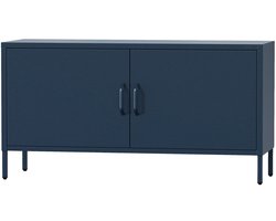JAN NOWAK - Metalen RTV-kast op poten Modern - perfect voor het organiseren van uw media-apparatuur - Marineblauw