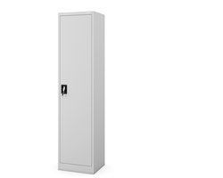 JAN NOWAK - Smalle Kantoor Kast Kolom ALEX - Smalle Metalen Opbergkast met deur en slot - Grijs