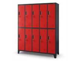 JAN NOWAK - Sociale Kledingkast - voor het organiseren van schoolkleding - Antraciet / Rood