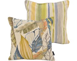 Janaé Jungle Blue / Blauw Kussenhoes | Katoen/Linnen | 45 x 45 cm