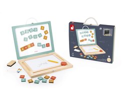 Janod - 4-In-1 Tekenbord - Met Meer Dan 40 accessoires Voor Een Compleet Educatief Spel - Compact En Gemakkelijk Mee Te Nemen - Bevat 4 Activiteiten - Geschikt Vanaf 3 Jaar