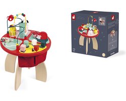Janod Baby Forest - Houten Activiteitentafel - Met 4 Verschillende Speelgebieden - Geschikt Vanaf 12 Maanden