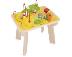 Janod - Boerderij Activiteitentafel - Compact Formaat, Makkelijk Toegankelijk Voor De Allerkleinsten - Houten Activiteitentafel Met Het Thema Boerderij En Dieren - Geschikt Vanaf 1 Jaar