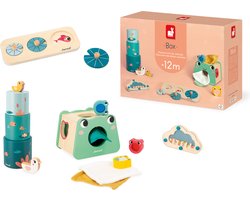 Janod - box 12 maanden zintuigen - speelset - 4 stuks speelgoed