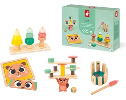 Janod - Box 36 maanden ontwikkeling - Speelset - 4 stuks speelgoed