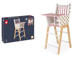 Janod Candy Chic - Houten Poppenstoel - Geschikt Voor Poppen Tot 42 Cm - Voor Het Voeden Van Je Favoriete Pop - Geschikt Vanaf 3 Jaar
