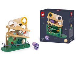 Janod - Houten Ballenbaan Rups - Met Bel - Inclusief 3 Ballen - Geschikt Vanaf 1 Jaar