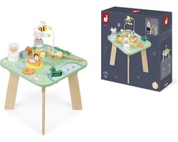 Janod Ik Leer - Houten Activiteitentafel De Weide - Met 7 Verschillende Activiteiten Om De Ontwikkeling Te Stimuleren - Hoogte Van De Tafel: 32 cm - Geschikt Vanaf 1 Jaar