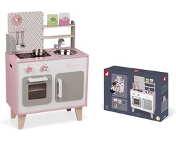 Janod Keuken - Macaron - Speelgoedkeuken Met Oven, Gootsteen En Kast - Inclusief Meerdere Accessoires - Werkbladhoogte: 50 Cm - Geschikt Vanaf 3 Jaar