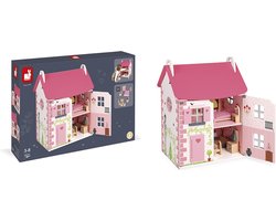 Janod - Mademoiselle houten poppenhuis - Met 3 verdiepingen