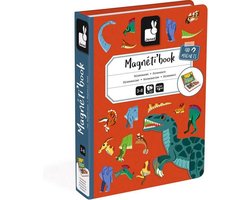 Janod Magnetibook - Dinosaurus - Magneetboek Speelset Inclusief 40 Magneten En 10 Voorbeeldkaarten - Geschikt vanaf 3 Jaar