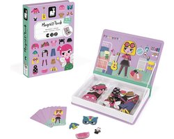 Janod Magnetibook - Verkleedfeest Meisjes - Magneetboek Speelset Inclusief 46 Magneten En 8 Voorbeeldkaarten - Geschikt vanaf 3 Jaar