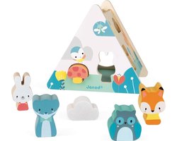 Janod Pure - Vormenstoof - Inclusief 6 Verschillende Houten Blokken - Helpt Behendigheid Te Ontwikkelen - Geschikt Vanaf 18 Maanden