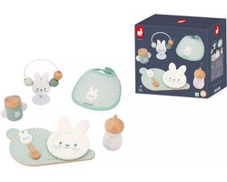 Janod Zen - Verzorgingsset - Set Voor Poppen Tot 42 Cm - 7 Accessoires: Alles Wat Poppenouders Nodig Hebben! - Geschikt Vanaf 2 Jaar