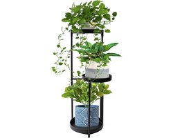Janse® Bloempothouder 3 lagen - Plant etagere voor binnen en buiten - Metalen plantenbakhouder - Plantentafel - Bloemenrek - Planten display - Plantenrek - Plantentrap - Plantenstandaard