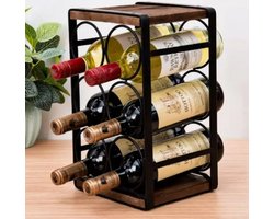 Janse® Luxe Wijnrek voor 6 flessen - Wijnfleshouder - Flessenrek - Wijn organizer - Wijn opberger - Wijnkast - Wijn accessoires - Bar kast - Wijn display - Wijn opbergen