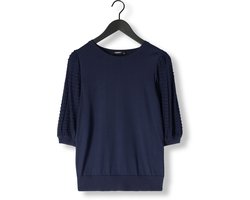 Jansen Amsterdam Tanda Top K 136 Short Puffed Sleeve Tops & T-shirts Dames - Shirt - Blauw - Maat S
