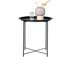 Jansen | bijzettafel | zwart | gepoedercoat staal | 47x50cm | bijzettafel | bijzettafel buiten | bijzettafel industrieel | salontafel | klein bijzettafeltje | Wood Selections