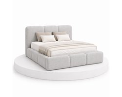 Japandi Bed Hikari - 200x200 Compleet - Boxspring met opbergruimte - Lichtgrijs - BalBedden