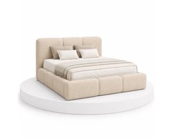 Japandi Bed Hikari - 200x220 Compleet - Boxspring met opbergruimte - Beige - BalBedden