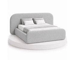 Japandi Bed Kanso - 160x200 Compleet - Boxspring met opbergruimte - Lichtgrijs - BalBedden