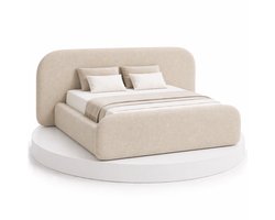Japandi Bed Kanso - 200x220 Compleet - Boxspring met opbergruimte - Beige - BalBedden