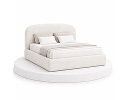 Japandi Bed Shira - 180x200 Compleet - Boxspring met opbergruimte - Off-white - BalBedden