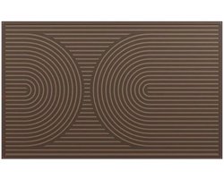 Japandi deurmat - Taupe - 50x80cm - Deurmat binnen - Deurmat buiten - 10mm - Schoonloopmat - Duurzaam - Voor binnen en buiten - Organisch design - 100% PET - Gerecycled rubberen rug