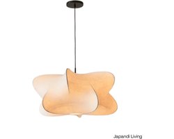 Japandi Living Hanglamp - Hanglampen - Woonkamer - Eetkamer - Slaapkamer - Wabi sabi - Populair - 50cm - linnen stof - Zijden - Lamp