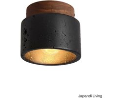 Japandi Living - Plafondlamp - Plafonnière - Wabi Sabi - Marmer - Travertijn - Woonkamer, toilet, slaapkamer - Lamp - Zwart
