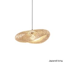 Japandi Living - Rotan hanglamp - Hanglampen - Ibiza - Wabi Sabi lamp - Eetkamer - Buiten/binnen - Woonkamer - Bamboe lamp - 60cm - Led