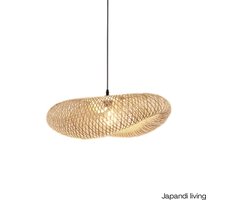 Japandi Living - Rotan hanglamp - Hanglampen - Ibiza - Wabi Sabi lamp - Eetkamer - Buiten/binnen - Woonkamer - Bamboe lamp - 90cm - Led