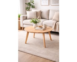 japandi salon tafel – Scandinavisch & Japans design, naturel hout - Ø 57 x 40,5 cm
