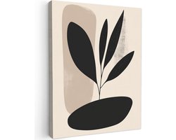 Japandi Stijl Plant Canvas Schilderij 50x70cm voor Woonkamer en Slaapkamer Wanddecoratie