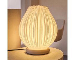 Japandi tafellamp beige 29 cm – warm wit 2700K – E27 LED inclusief – sfeerlamp voor woonkamer en slaapkamer