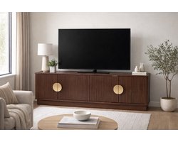 Japandi TV-meubel in Walnoot | Minimalistisch Design | 140 × 40 × 48 cm