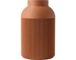 Japandi Ura Vaas Droogbloemen | Geribbeld | 25cm | Terracotta