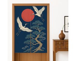Japans Deurgordijn - Katoenen Linnen - Ruimte Verdelen - Dikke Stof - 85 x 139 cm - Marineblauw