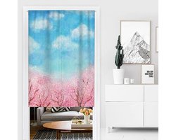 Japans Deurgordijn - Noren Gordijn - Ruimte Verdelen - Linnen Stof - 75x150cm - Kersenbloesem