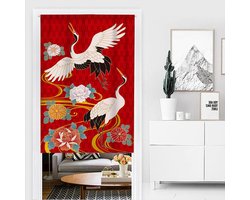 Japans Deurgordijn - Noren Gordijn - Ruimte Verdelen - Linnen Stof Kwaliteit - 75x150cm - Pioen Bloem