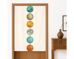 Japans Deurgordijn - Noren Gordijn Scheidingswand - Ruimte Verdelen - Dikke Katoen Linnen Stof - 85 x 140 cm - Maankleurig