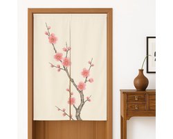 Japans Deurgordijn - Noren Gordijn Wandkleed - Ruimte Verdelen Decoreren - Natuurlijk Katoen Linnen - 85 x 140 cm - Natuurlijk