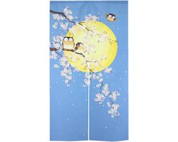 Japans Deurgordijn - Paneel Gordijn - Ruimte Verdelen - Katoen Linnen Mix - 85 x 150 cm - Blauw