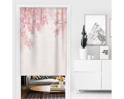 Japans Noren Deurgordijn - Scheidingsgordijn Kamer - Ruimte Verdelen - Linnen Stof - 70x120cm - Roze