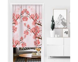 Japans Noren Gordijn - Deurgordijn Keuken - Ruimte Scheiden - Linnen Stof - 70x120cm - Roze
