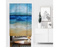 Japans Noren Gordijn - Deurgordijn Keukenlinnen - Ruimte Scheiden - Zandstrand Olieverf - 85x90cm - Multicolor