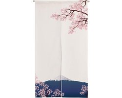 Japanse Deurgordijn met Kirschbloesem en Fuji Berg voor Woondecoratie
